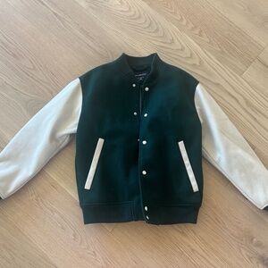 Abercrombie Forest Green and Cream Oversized Jacket